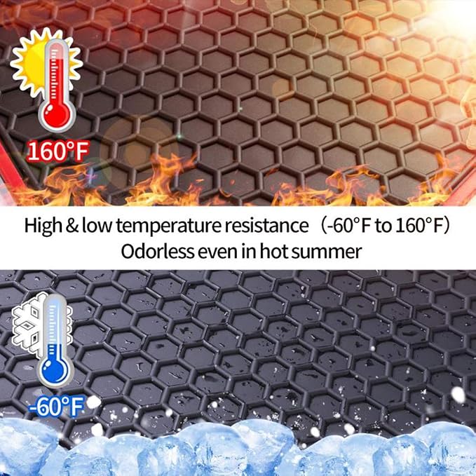 Car Cargo Trunk Rubber Liner Mat Custom Fit for Chevrolet Chevy Equinox/GMC Terrain 2018 2019 2020 2021 2022 2023 2024 Odorless Washable
