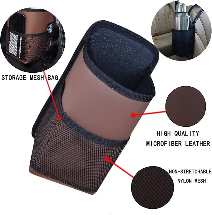 Large Car Cup Holder Expander Water Bottles, Big Drinks Holder Bag(Black) | Fits Large 24/36/40/46oz Water Bottles,- Universal Auto Vehicle for Cars, SUV & Truck RV's golf-carts