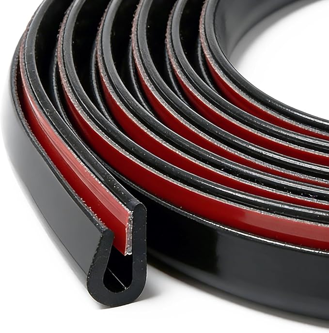 Self-Adhesive Car Door Edge Guards - U Channel Rubber Edge Trim for Metal Edge Protection, Fits Most Car Doors, Hatches, Lockers & Panels,10Ft