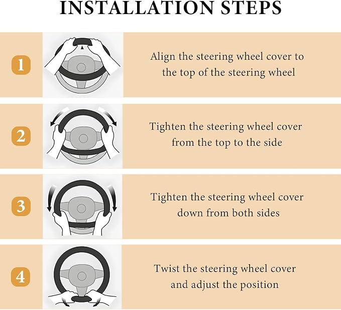Boho Steering Wheel Cover, 15 Inch Coarse Flax Cloth Ethnic Style Anti-Slip Car Wheel Wrap, Universal Breathable Bohemian Steering Wheel Protector for Cars Vans Trucks (J)