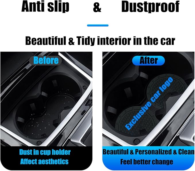 Car Cup Holder Coasters Compatible with Infiniti Series Interior Accessories,Recessed Silicone Anti Slip Cup Holder Coaster Interior Accessories 2.75in 2Pack