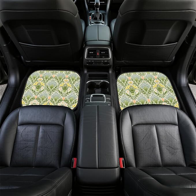 White Grey Black Car Floor Mats Blocky Abstract Retro Pixel Carpet Front Rear Carpets Mat Decorative Car Floor Carpets Non-Slip Auto Car Accessories Universal Fit Car Accessories for Truck