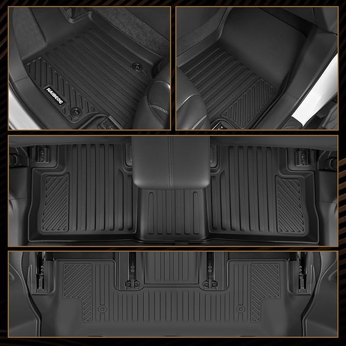 Naibeve Floor Mats for 2004-2010 Toyota Sienna (Only for 7 Seats) | All Weather for Toyota Sienna 7 Seats Bucket Seats Floor Mats & Cargo Mat & Backrest Mats & Door Sill Guards Accessories