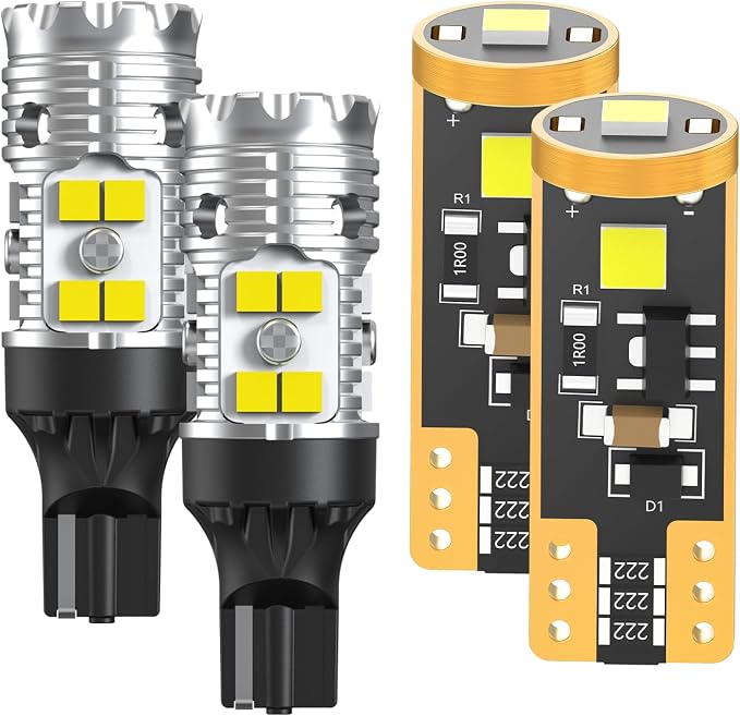 LASFIT 921 LED Back Up Reverse Light Bulbs and 194 License Plate Light for Toyota Tacoma 2005-2022 2023,194 168 2825/921 912 W5W Canbus White Combo Kit, 6000K, Non-Polarity, Pack of 4