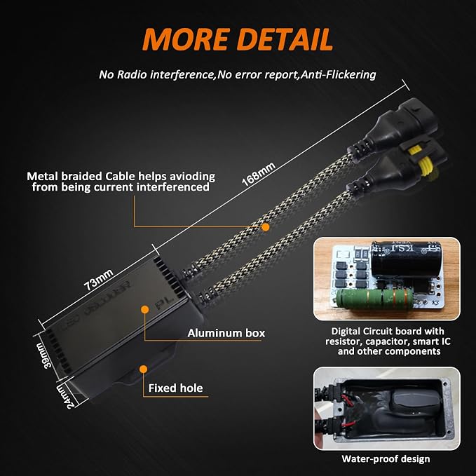 Bestview 9005 H10 LED light Canbus Decoder Kits Compatibility Anti Flickering Resistor Warning Canceler Pack of 2 | Plug and Play Smart Error Free Load Resistor Adapter Kits