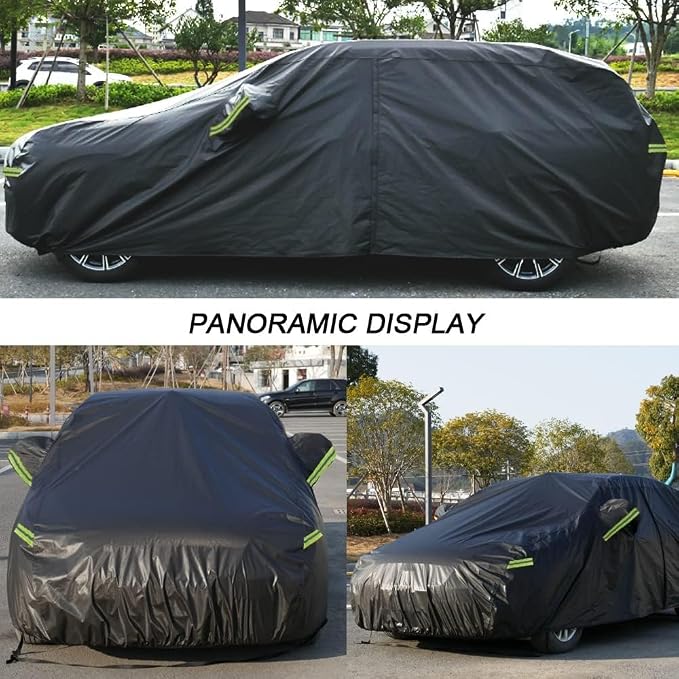 KouKou Car Cover Waterproof All Weather, 7 Layers Outdoor Car Covers for Automobiles with Zipper, Universal Fit Hatchback Subaru Impreza,Mazda 3,VW Golf, BMW X2, ect. (Length to163-178 inch)