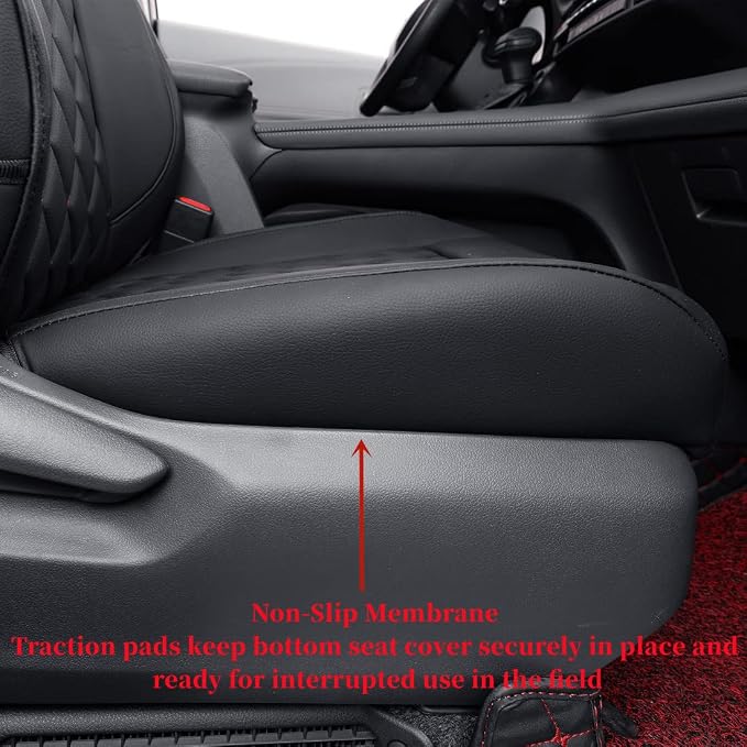 coverdream Sienna Seat Covers Custom Fit for 2021-2026 Toyota Sienna Limited,Platinum,7-Seater,2nd Row Captain Seats w/Leg Rest,Waterproof Faux Leather Car Seat Protector (Full Set,Black/Red)