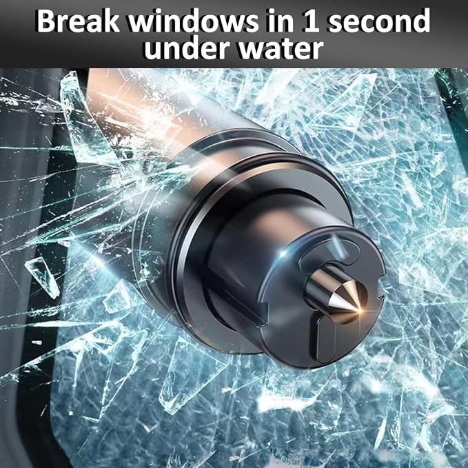 smosun Emergency Escape Tool - 2-in-1 Car Window Glass Breaker and Seatbelt Cutter for Life Saving, Underwater Use (2PCS Red & Black)