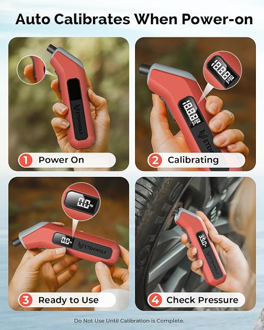 ETENWOLF T300 Plus Tire Pressure Gauge 200 PSI, Digital Tire Gauge with Bright LED Display, Tire Gauges for Tire Pressure with Presta Valve Adaptor (Dark Cyan)