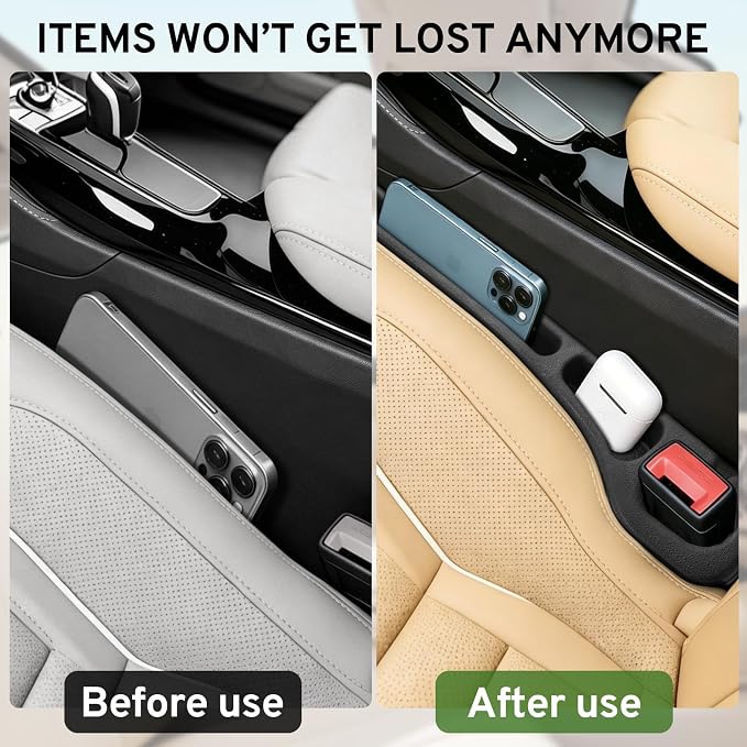 Car Seat Gap Filler Organizer for Mazda CX5 CX-5 Mazda 3 Cx90 Cx30 Cx50 | 2027 2026 2025 2024 2023-2000, Plug With Storage Slot Strip, No-Drop Seat Side Gap, Phone Holder, 2 Pack