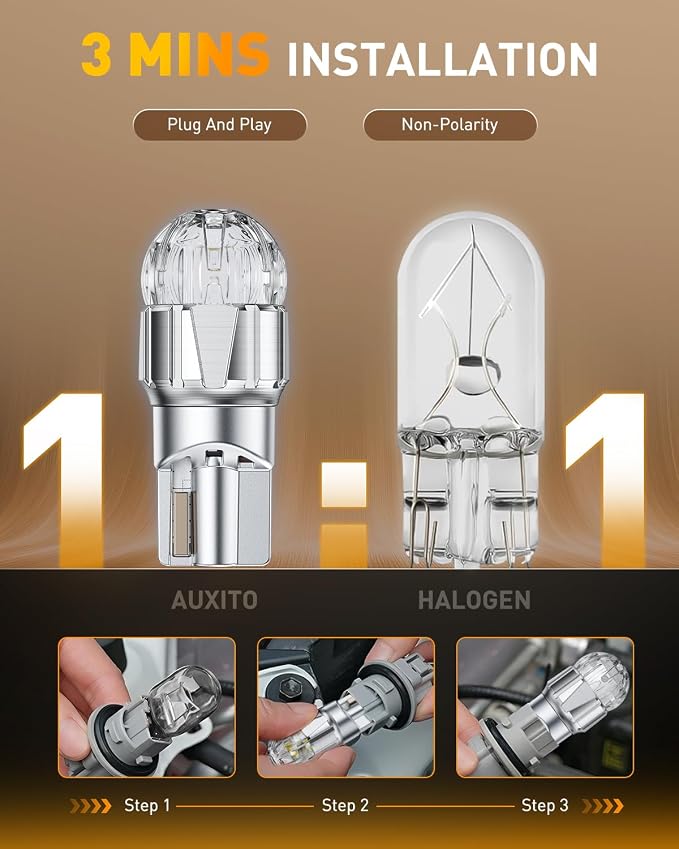 OXILAM 194 LED Bulb Red 700% Brighter T10 168 2825 W5W LED Bulbs Canbus Error Free for Dome Map Door Courtesy License Plate Trunk Cargo Interior Lights, Pack of 2