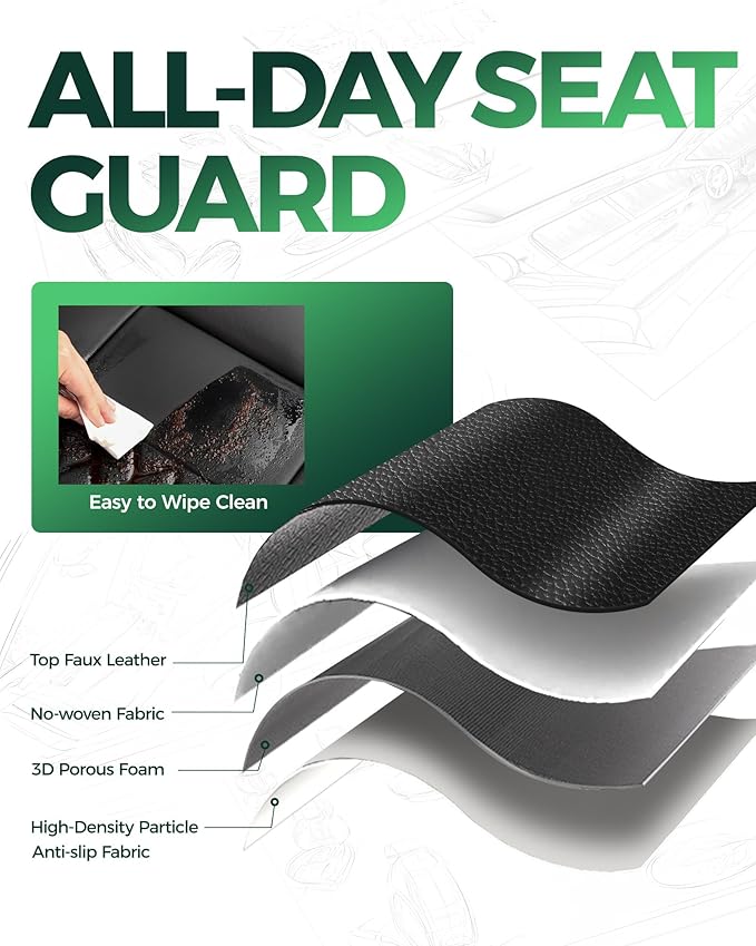 for Jeep Wrangler Seat Covers 4Door JK 2013 2014 2015 2016 2017, Custom Fit Car Seat Cover Full Set, Luxury Leather Seat Protectors, Waterproof SUV Interior Cushions Accessories, Black