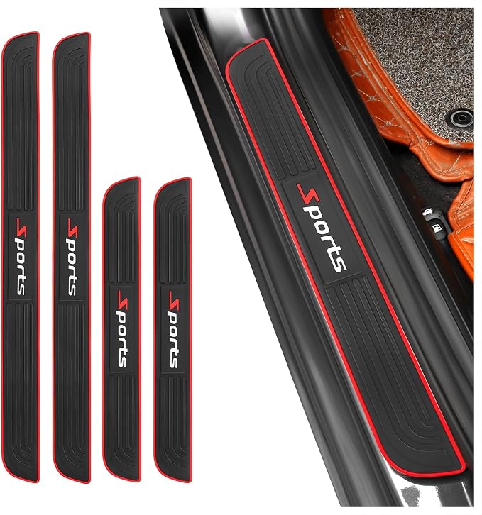4PCS Car Door Sill Protector,Anti-Scratch & Waterproof Car Door Sills Scratch Protection,Universal Car Exterior Accessories Automotive Door Entry Guard for Car,Truck,SUV (Sport, Width 1.96'')