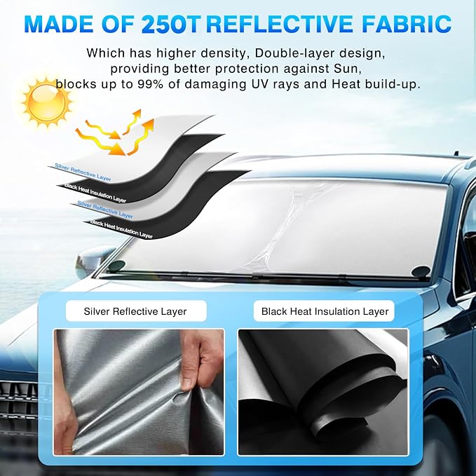 KUST Windshield Sun Shade for Honda Accord 2013-2015 2016 2017 Accessories Custom Fit Sunshade Foldable Sun Protector Block UV Rays Keep Your Car Cooler