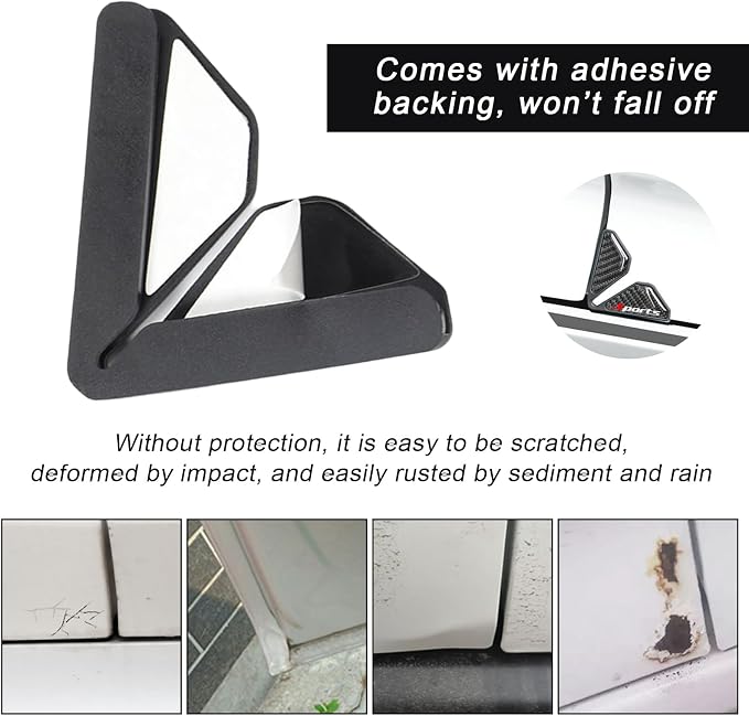 DXNQ 2 PCS Car Door Corner Protector Edge Guards, Real Carbon Fiber Anti-Collision Car Door Edge Protector, Self-Adhesive Decorative Auto Corner Protect, Vehicle Exterior Accessories (Black Sport)