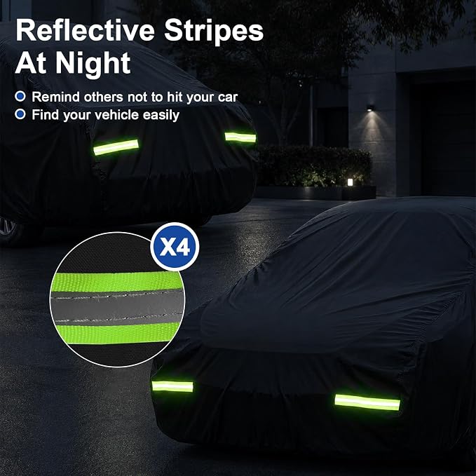Favoto Car Cover Waterproof Outdoor Sedan Cover All Weather Protection | Breathable Car Tarp for Automobiles Rain Sun Windproof Universal Fit Sedan (178-185 in) for Eclipse, Lancer etc.