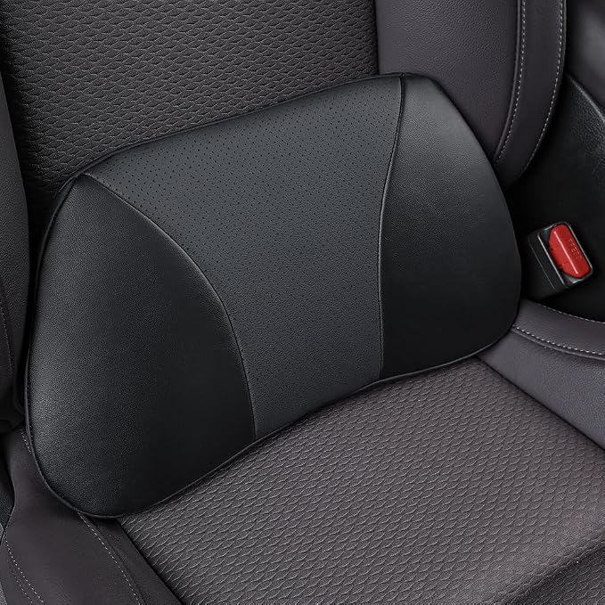 1p Memory Foam Lumbar Support Pillow for car Lower Back Pain Relief - Back Cushion for Driving, Chair Support for Car-Office Chair(Black)