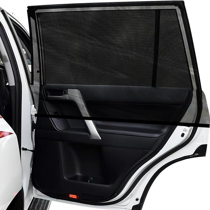 Car Window Shades,for Baby/Camping UV-Protection 2PCS XL 63''x28'' | Car Sun Shades for Side Windows with Breathable Mesh,for Back Covers Car, Truck, Suv, Car Camping Essentials,Black