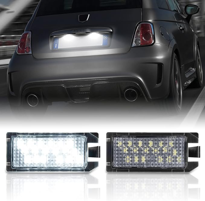 POPMOTORZ LED License Plate Lights Rear Tag Lamps Assembly for Jeep Grand Cherokee 2014 2015 2016 2017 2018 2019 2020,Fiat 500 2013-2019 Super Bright 6500K White Rear Tag Number Plate Light 2pcs