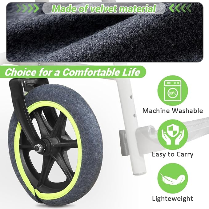 Wheelchair Wheel Covers 2 Pack - Dust proof Floor Protectors, Non-Slip & Silent Rolling Covers for Indoor Use - Fits Most Wheelchair Tires (Blue, 20in)