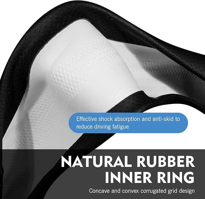 1 Pack Car Steering Wheel Cover Carbon Fiber, Leather Non-Slip Protector, Breathable All Season Universal Fit for Most Cars, Trucks, SUVs (Circular-Shape)
