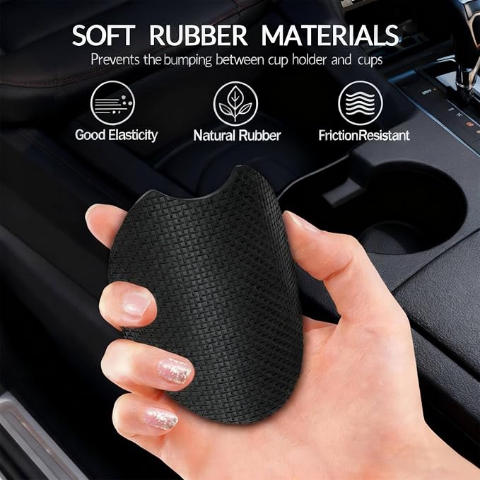 2PCS Rubber Duck Car Cup Holder Coasters Universal Anti-Slip Rubber Mat | Duck Auto Accessories Interior Decor, 2.75" Car Coasters for Cup Holders with Finger Slot, Ducks Gifts for Women Men