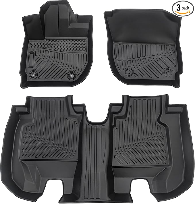 All Weather Rubber Car Floor Mats Compatible with 2016-2022 Honda HR-V TPE Rubber Full Set Includes 1st 2nd Row Front Floor Mat (for 2016-2022 Honda HR-V)