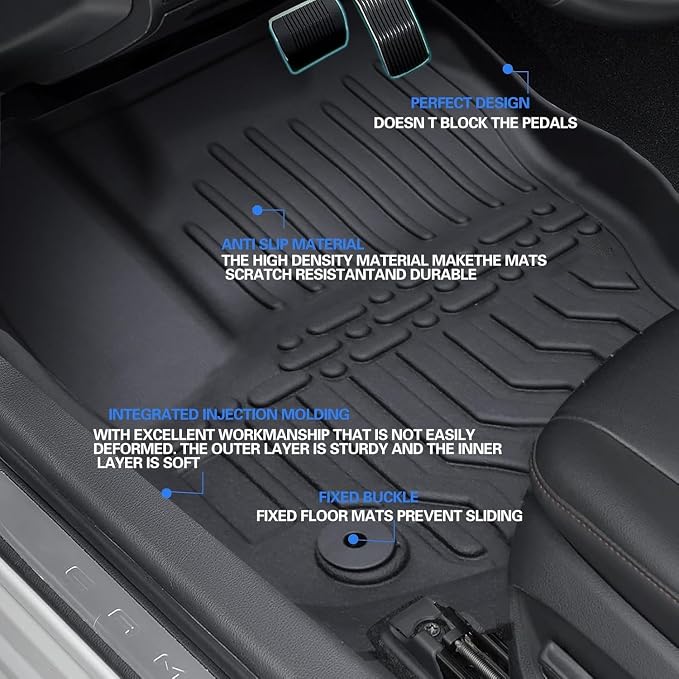 All Weather Rubber Car Floor Mats Compatible with 2015-2019 Subaru Legacy TPE Rubber Full Set Includes 1st 2nd Row Front Floor Mat(for 2015-2019 Subaru Legacy)