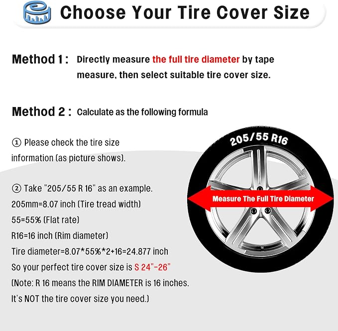 OutdoorLines Waterproof Tire Covers Set of 4 | UV Proof Trailer Wheel Cover for RV Jeep Trailer Camper Van Truck, Universal Tire Covering Fits Diameters 30"-32", Gray