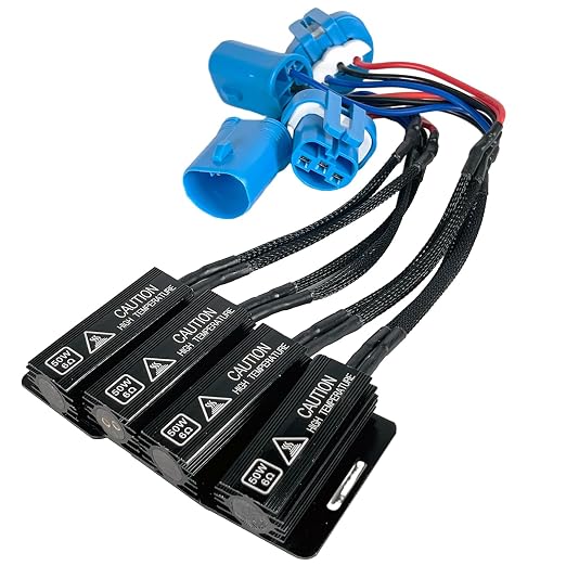 HB5 9007 LED Load Resistor Adapter 50W 6Ohm Upgraded Canbus Decoder Fix Headlights Fog Light Error Code Anti-Flicker Wiring Relay Harness