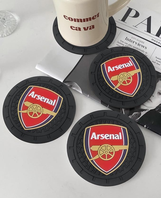 Cup Holder Insert Coaster for Arsenal UEFA Fans,Anti Slip Car Cup Coaster Interior Accessories