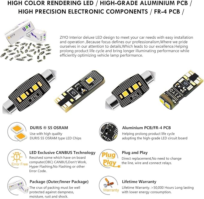 PL9120A Replacement for Volkswagen Passat B6 2006-2011 LED Interior Light kit, 6000K White Dome Light Bulbs Accessories Package Upgrade (16 Bulbs)