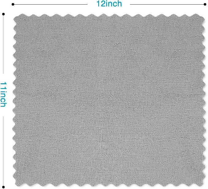 Orighty Microfiber Cleaning Cloth 5 Pack, Grey Cleaning Rags 12x11 inch | Microfiber Towels for Cars, Highly Absorbent Household Cleaning Supplies, Reusable Lint Free Cloths for House, Kitchen