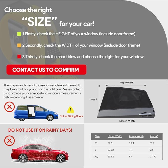Car Window Shades,for Baby/Camping UV-Protection 2PCS XL 63''x28'' | Car Sun Shades for Side Windows with Breathable Mesh,for Back Covers Car, Truck, Suv, Car Camping Essentials,Black