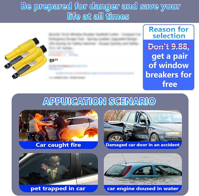 【Compatible with Toyota Corolla】 Seat Gap Filler,No Drop Seat Guard Compatible with Toyota Corolla,Drop Seat Guards for Cars(2Pcs),Emergency Keychain Car Escape Tool(2Pcs)