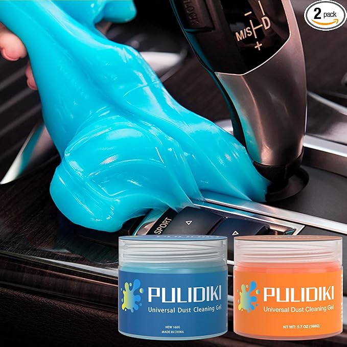 PULIDIKI Car Cleaning Gel Blue and Car Cleaning Putty Orange Bundle