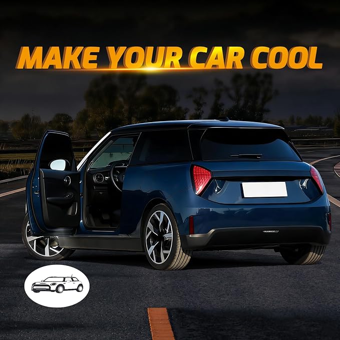 2Pcs Car Door Lights Projector for Mini Clubman/Countryman/Paceman/Sports | Cooper R55 R56 R57 R58 R59 R60 R61 F55 F56 F57 Car Accessories Ghost Shadow Welcome LED Puddle Lights Glass Courtesy Lighting
