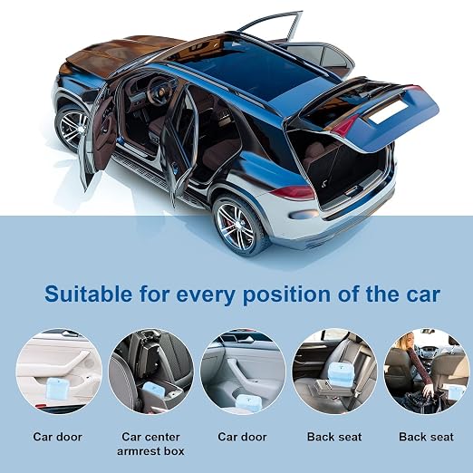 Car Trash Can, Mini Car Bin with Lid 2 Trash Bag Blue, Cute Car Accessories for Storage and Organization,Small Trash Can for car,Bedroom and Office