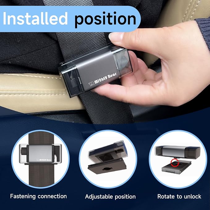 MightY Bear Car Window Breaker Seatbelt Cutter, 2-in-1 Car Emergency Tool, Underwater Glass Breaker for Traffic Accidents and Family Rescue - Gray