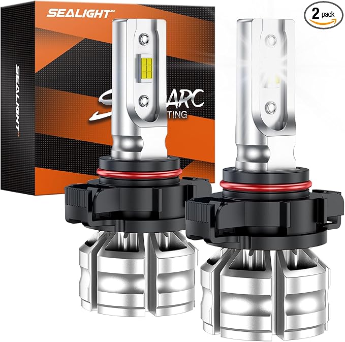 SEALIGHT 5202 LED Fog Light Bulbs, 5201 PS24W LED Fog Lights for Cars, 10000LM 6500K Cool White, 24 CSP Chips, Plug & Play, Pack of 2