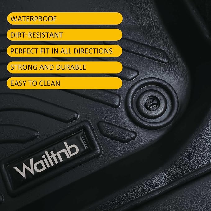 All Weather Floor Mats Custom for Chevrolet Bolt EV 2017-2024 Protection TPE Rubber Waterproof Non-Slip Durable Floor Liners Fits Front& 2nd Row Chevy Bolt EV Full Set Black Accessories