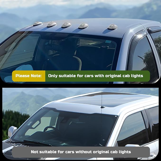 R&F Auto Cab Lights for 2003-2018 Ram 1500 2500 3500 Top Roof Running Lamps | For 15-23 Challenger LED Red Tail Rear Bumper Reflector Powered by 80-SMD LED Chips|Super Brightness|3D Lighting