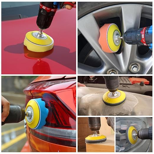 78 PCS Car Headlight Restoration Kit,3inch Headlight Restoration Kit,Hook and Loop Sandpaper Buffing Pads with Rotary Tools Universal for All Type of Car Headlights