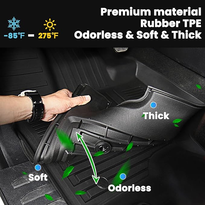 AUXKO All Weather Floor Mats Cargo Mat for Toyota Rav4 PHEV 2026 Without subwoofer backrest mat TPE Liners All Season Accessories Guard Odorless Anti-Slip Floor Liners Trunk Tray