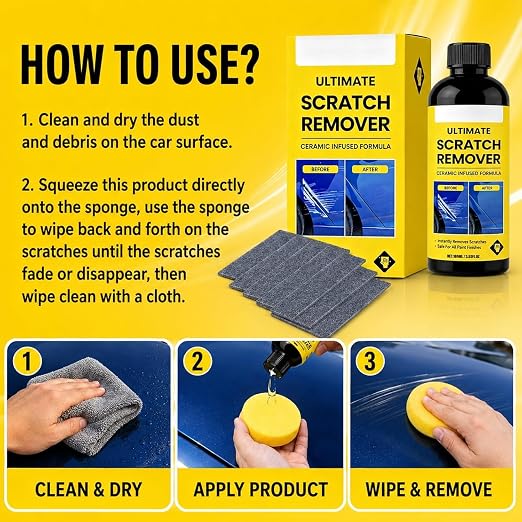 2pc Scratch Remover, 100g Nano Car Paint Repair Paste, Fast Eliminate Deep Scratches Swirl Marks, All Color Automotive Polishing Restoration Tool
