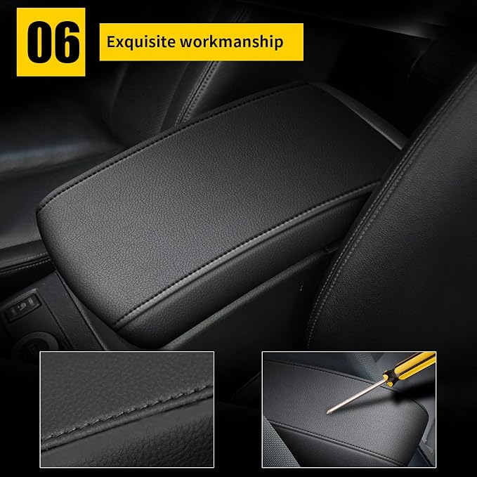 AOMSAZTO Armrest Cover for Civic Honda 2012-2015 Black Center Console Pad for Civic