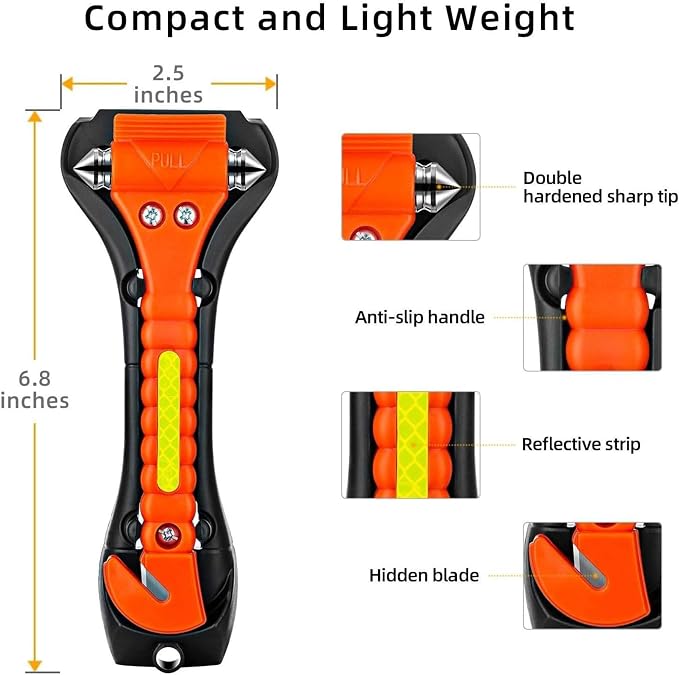 20 Pack Car Safety Hammer, 2 in 1 Car Escape Tool Seatbelt Cutter and Car Window Glass Hammer Breaker for Home Rescue and Car Emergency Escape Tools