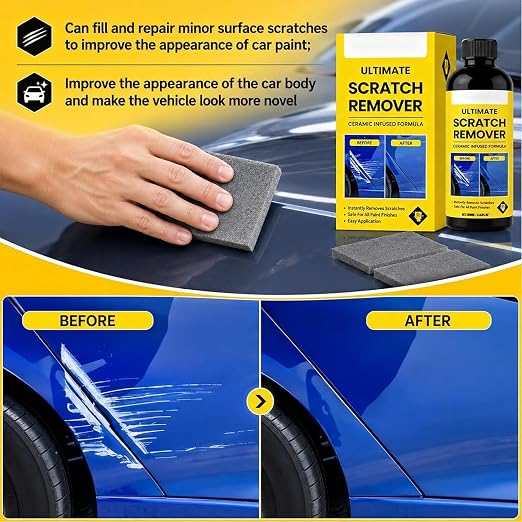 2pc Scratch Remover, 100g Nano Car Paint Repair Paste, Fast Eliminate Deep Scratches Swirl Marks, All Color Automotive Polishing Restoration Tool