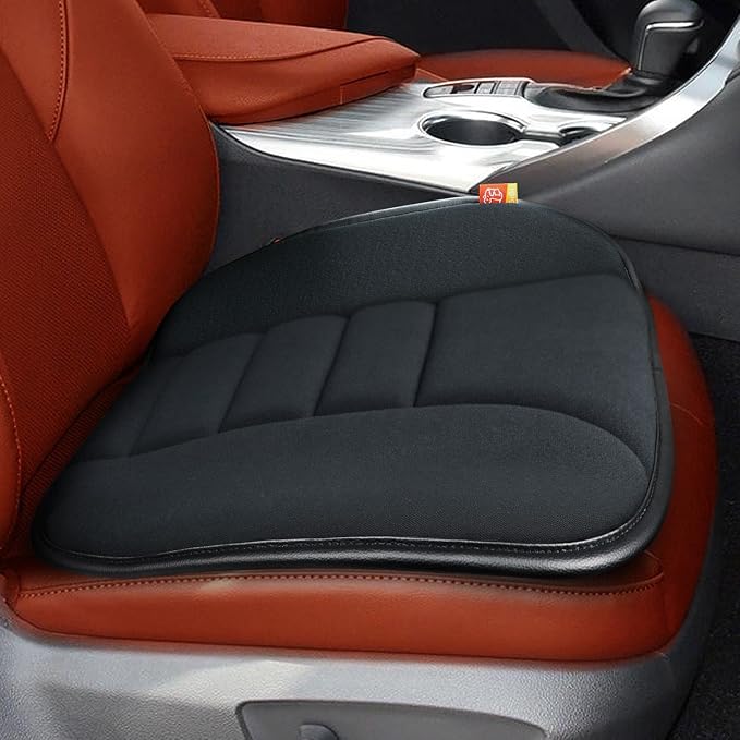Thick Seat Cushion Memory Foam Car Seat Cushion Pad for Car Driver Seat Office Chair, Thickened Black