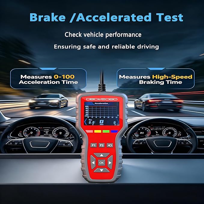 OBD2 Scanner and Battery Tester 2-in-1,Read and Clear Error Codes | Live Data, Freeze Frame,Car Code Reader and Engine Fault Diagnostic Tool for 1996+ OBDII Protocol Cars,red